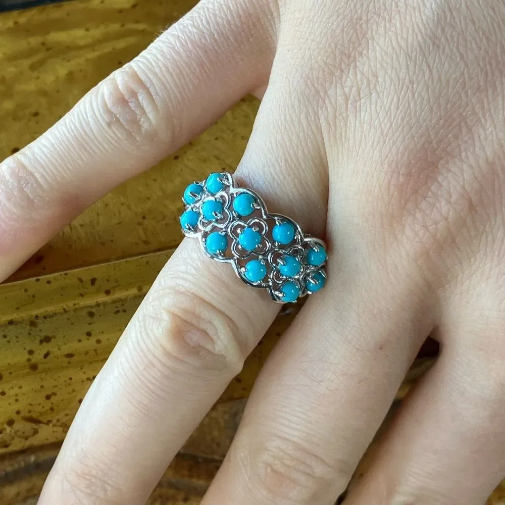 Sleeping Beauty Turquoise Sterling Silver Ring Size 6